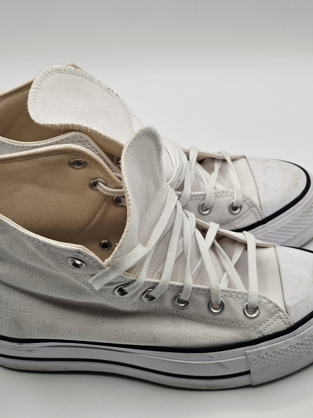 Converse All Star Lift High Top Platform Women’s 8 White Canvas Sneakers Chucks